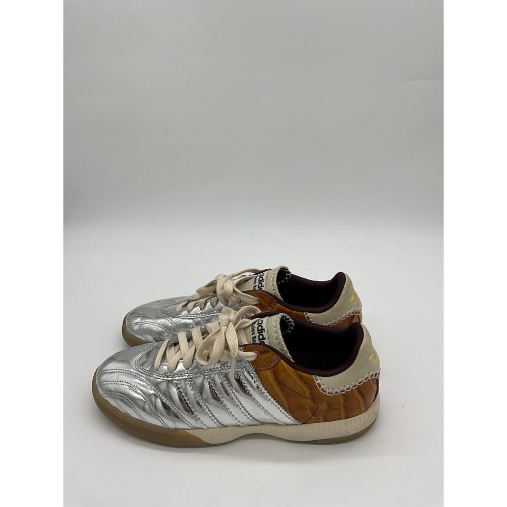 adidas Silver Metallic Samba Sneakers with Gum Sole - Women's - Picture 3 of 5